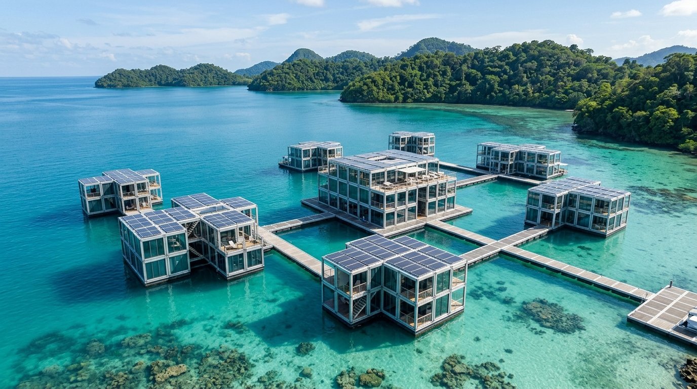 IXLA Q-220 Arcipelago Eco-Resort Modulare Vista Drone
